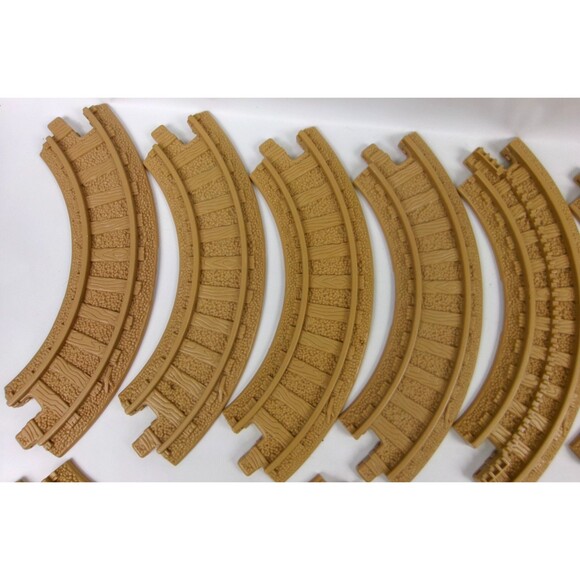 Geo Trax Brown Tan Rail Road Track Lot of 16 Replacement Straight Curved Geotrax - Picture 2 of 5
